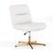 Flash Furniture Chloe Wide Mid-Back White Padded LeatherSoft Armless Office Chair, Swivel Function, Gold Frame CH-232196-WH-GLD-GG - alternate 1